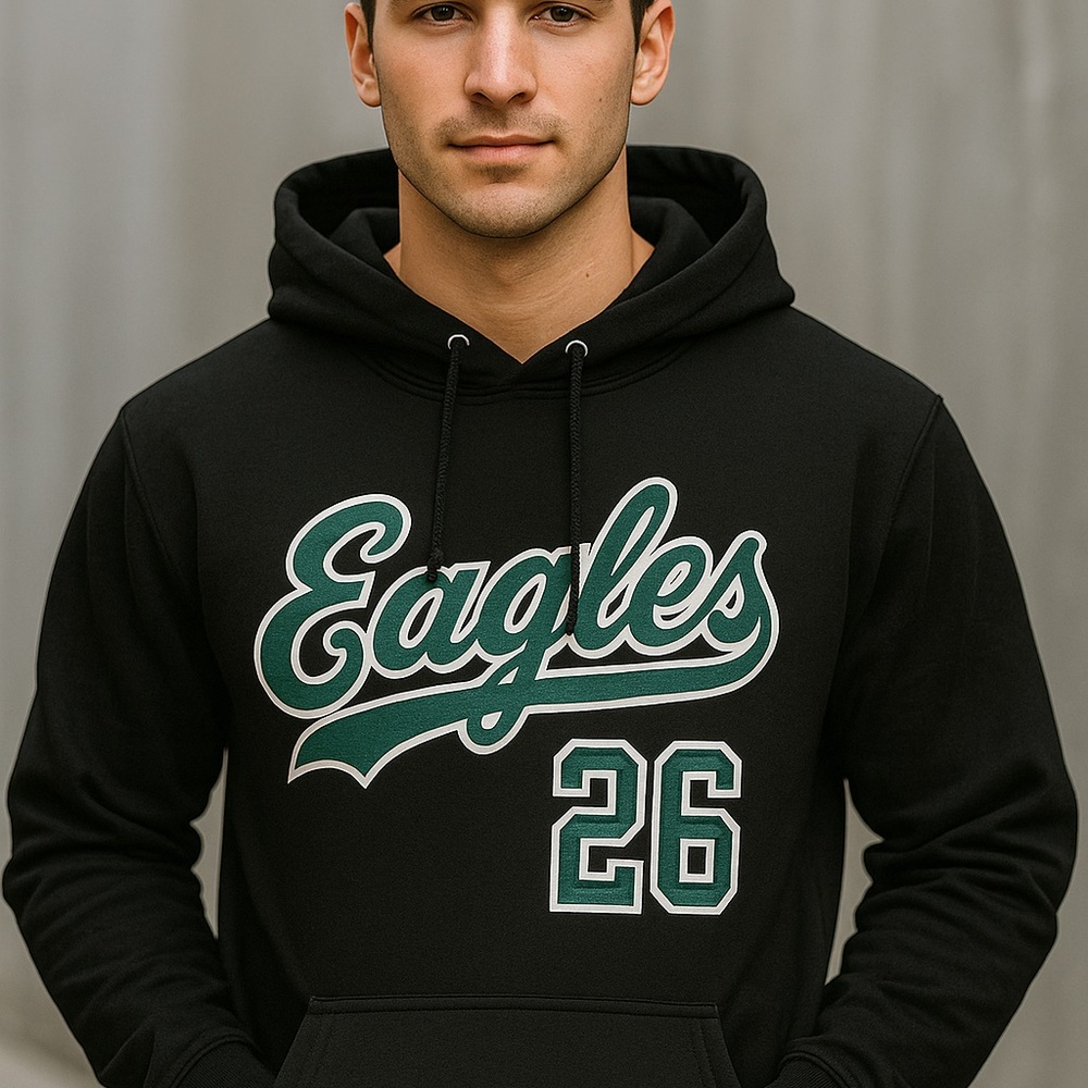 Eagles #26 Black varsity Hoodie